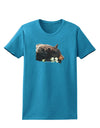 Laying Black Bear Cutout Womens Dark T-Shirt-Womens T-Shirt-TooLoud-Turquoise-X-Small-Davson Sales