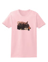 Laying Black Bear Cutout Womens T-Shirt-Womens T-Shirt-TooLoud-PalePink-X-Small-Davson Sales