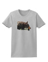 Laying Black Bear Cutout Womens T-Shirt-Womens T-Shirt-TooLoud-AshGray-X-Small-Davson Sales