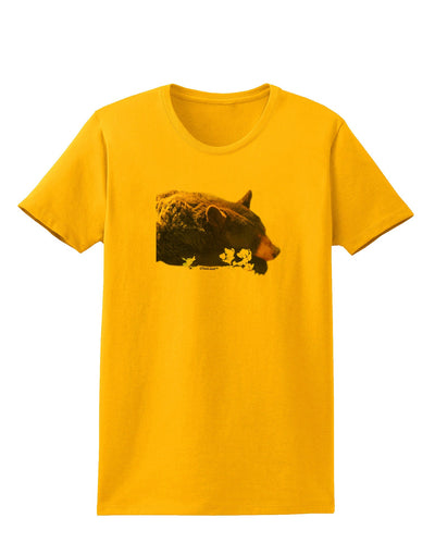 Laying Black Bear Cutout Womens T-Shirt-Womens T-Shirt-TooLoud-Gold-X-Small-Davson Sales