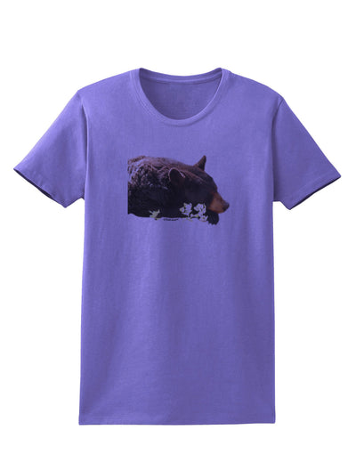 Laying Black Bear Cutout Womens T-Shirt-Womens T-Shirt-TooLoud-Violet-X-Small-Davson Sales