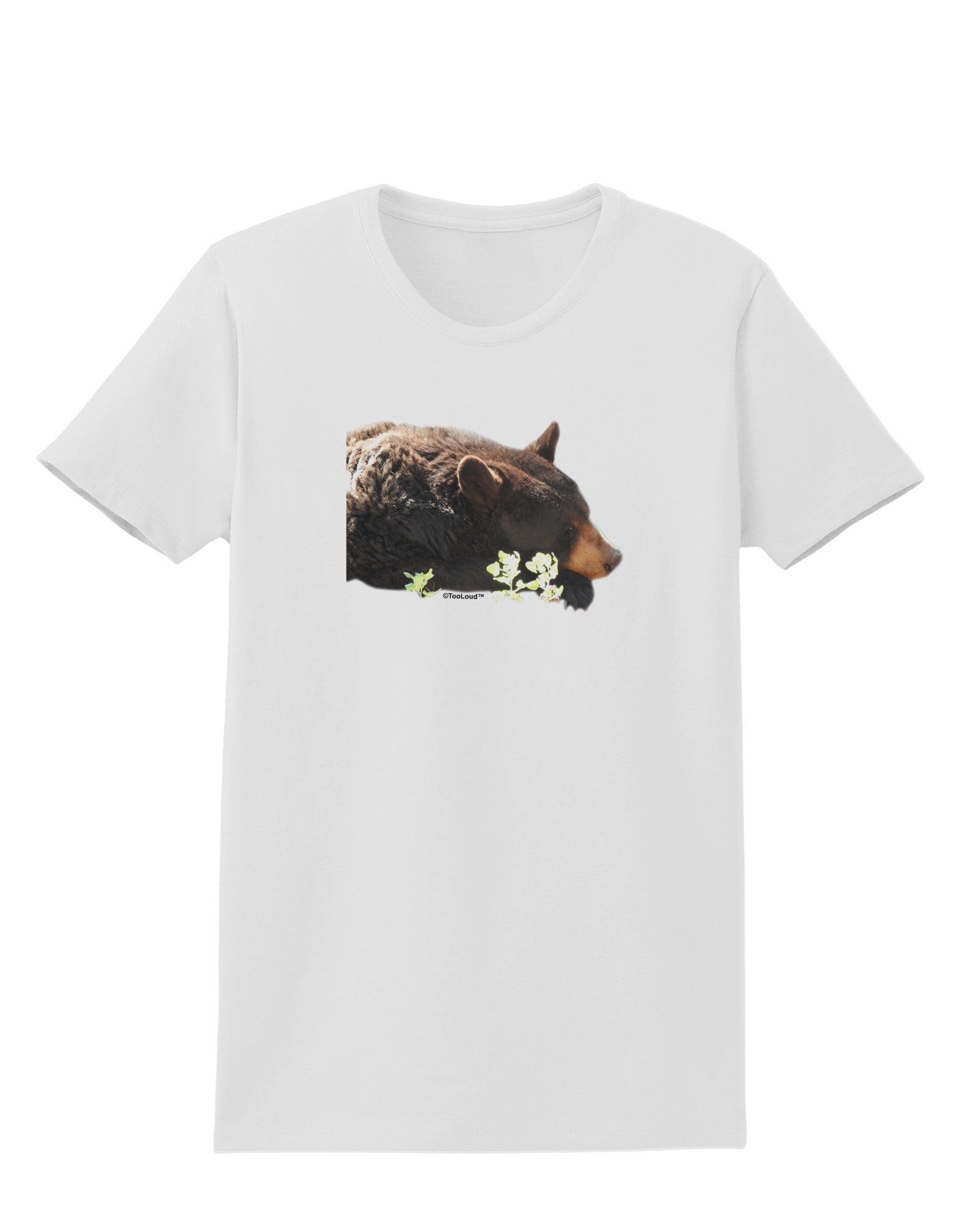 Laying Black Bear Cutout Womens T-Shirt-Womens T-Shirt-TooLoud-White-X-Small-Davson Sales