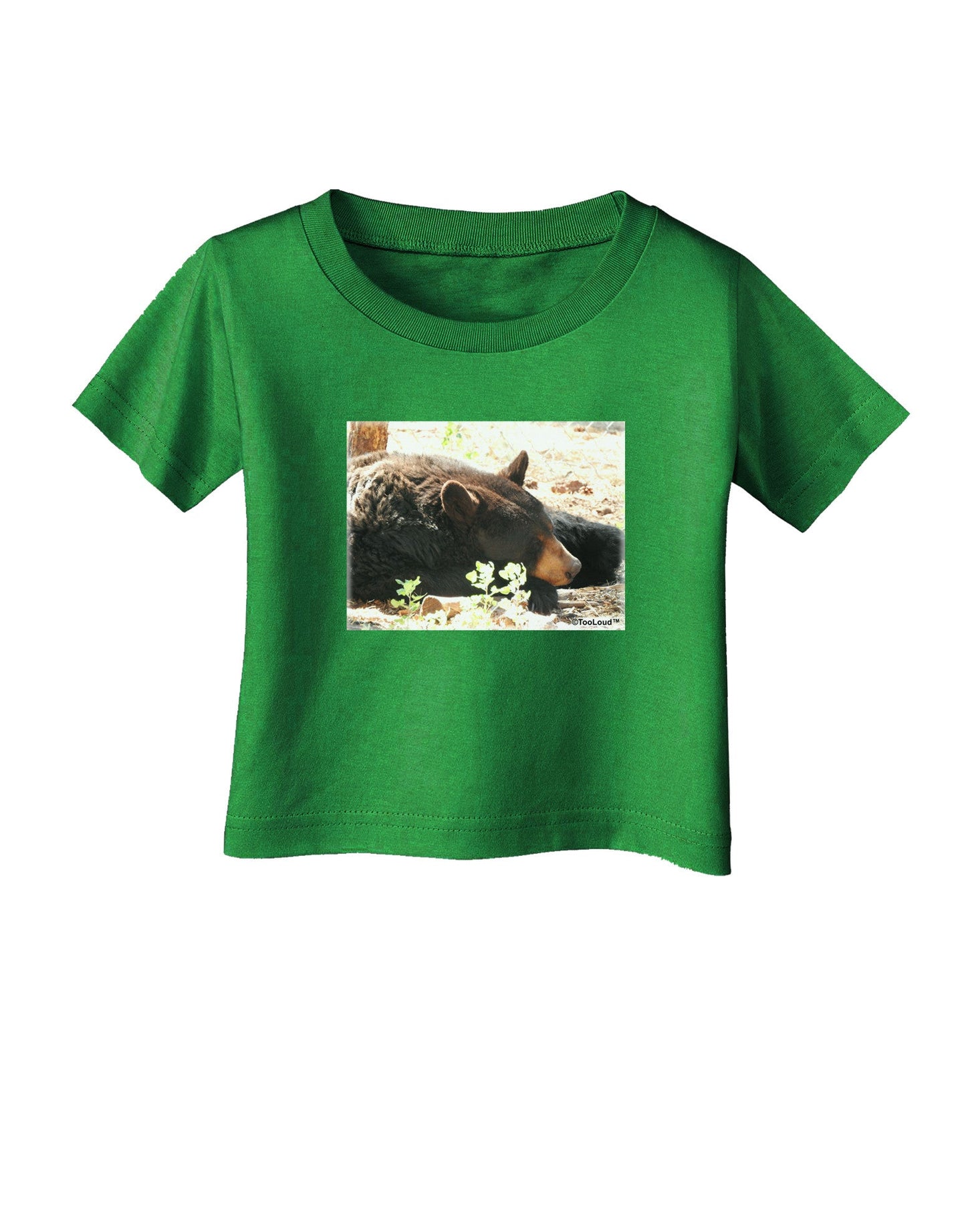 Laying Black Bear Infant T-Shirt Dark-Infant T-Shirt-TooLoud-Clover-Green-06-Months-Davson Sales