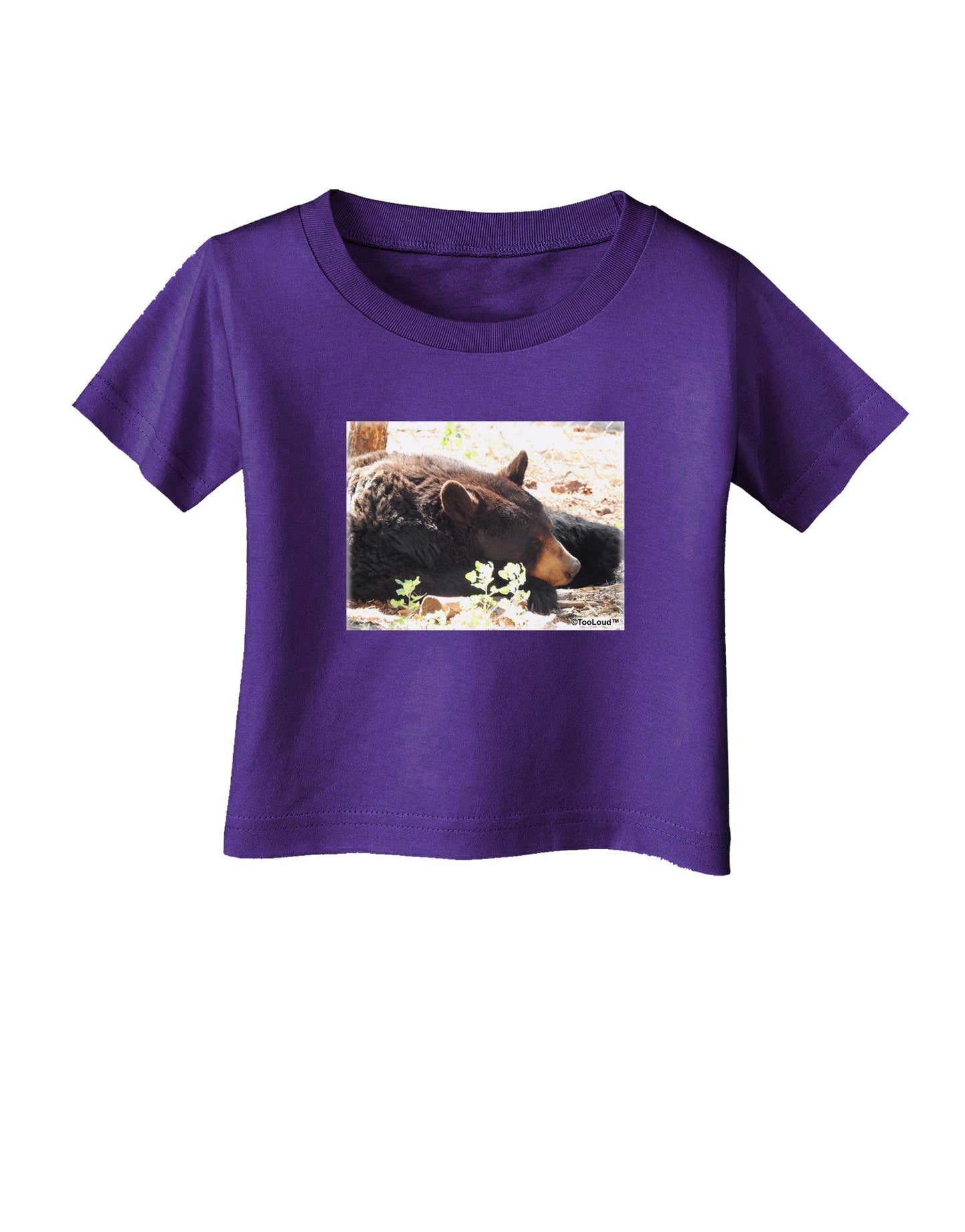 Laying Black Bear Infant T-Shirt Dark-Infant T-Shirt-TooLoud-Purple-06-Months-Davson Sales