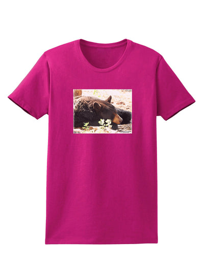 Laying Black Bear Womens Dark T-Shirt-Womens T-Shirt-TooLoud-Hot-Pink-Small-Davson Sales