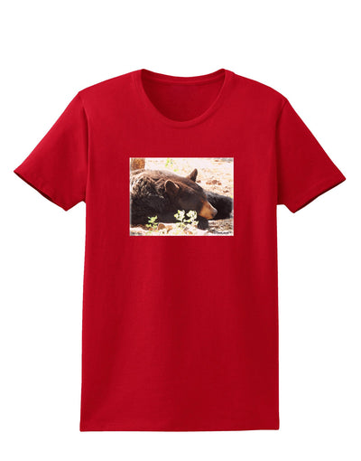 Laying Black Bear Womens Dark T-Shirt-Womens T-Shirt-TooLoud-Red-X-Small-Davson Sales