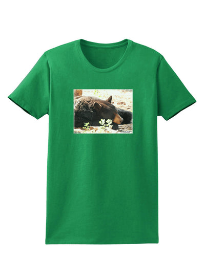 Laying Black Bear Womens Dark T-Shirt-Womens T-Shirt-TooLoud-Kelly-Green-X-Small-Davson Sales