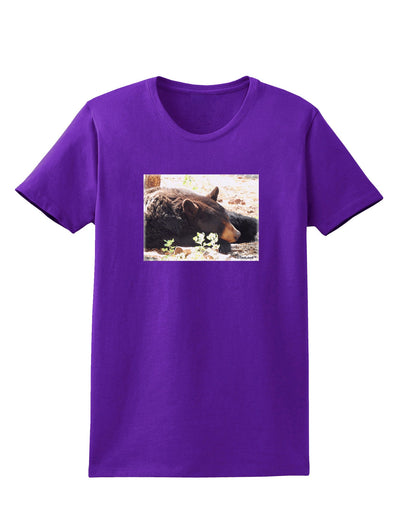 Laying Black Bear Womens Dark T-Shirt-Womens T-Shirt-TooLoud-Purple-X-Small-Davson Sales