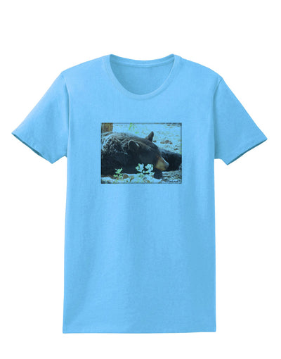 Laying Black Bear Womens T-Shirt-Womens T-Shirt-TooLoud-Aquatic-Blue-X-Small-Davson Sales