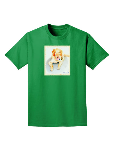 Laying Retriever Watercolor Adult Dark T-Shirt-Mens T-Shirt-TooLoud-Kelly-Green-Small-Davson Sales