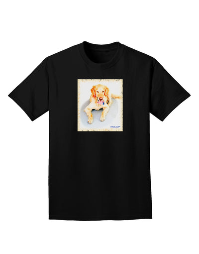 Laying Retriever Watercolor Adult Dark T-Shirt-Mens T-Shirt-TooLoud-Black-Small-Davson Sales