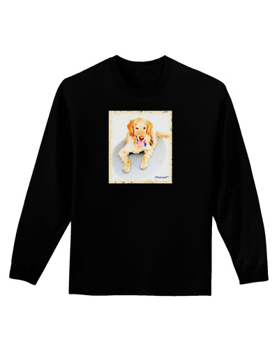 Laying Retriever Watercolor Adult Long Sleeve Dark T-Shirt-TooLoud-Black-Small-Davson Sales