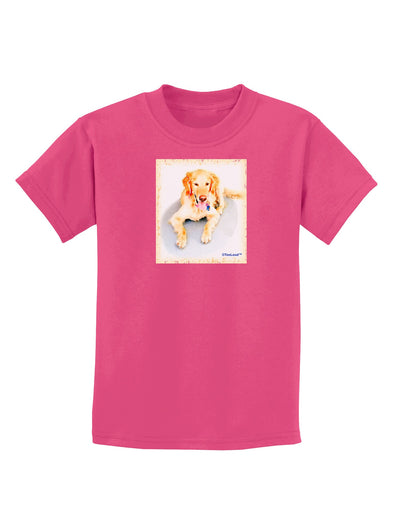 Laying Retriever Watercolor Childrens Dark T-Shirt-Childrens T-Shirt-TooLoud-Sangria-X-Small-Davson Sales