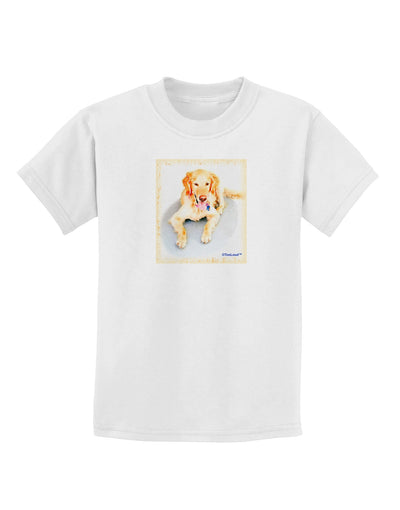 Laying Retriever Watercolor Childrens T-Shirt-Childrens T-Shirt-TooLoud-White-X-Small-Davson Sales