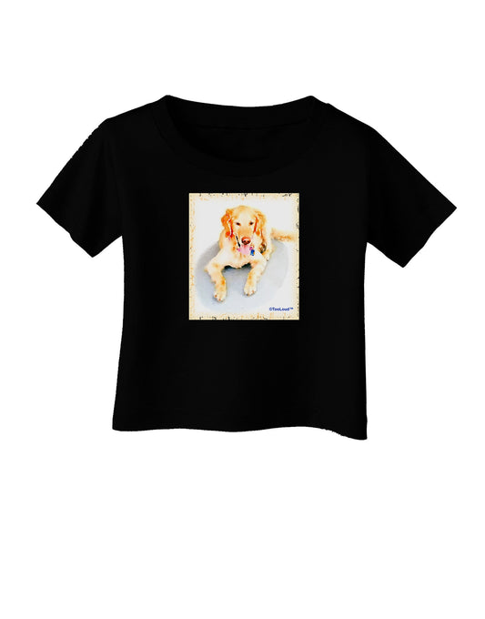 Laying Retriever Watercolor Infant T-Shirt Dark-Infant T-Shirt-TooLoud-Black-06-Months-Davson Sales