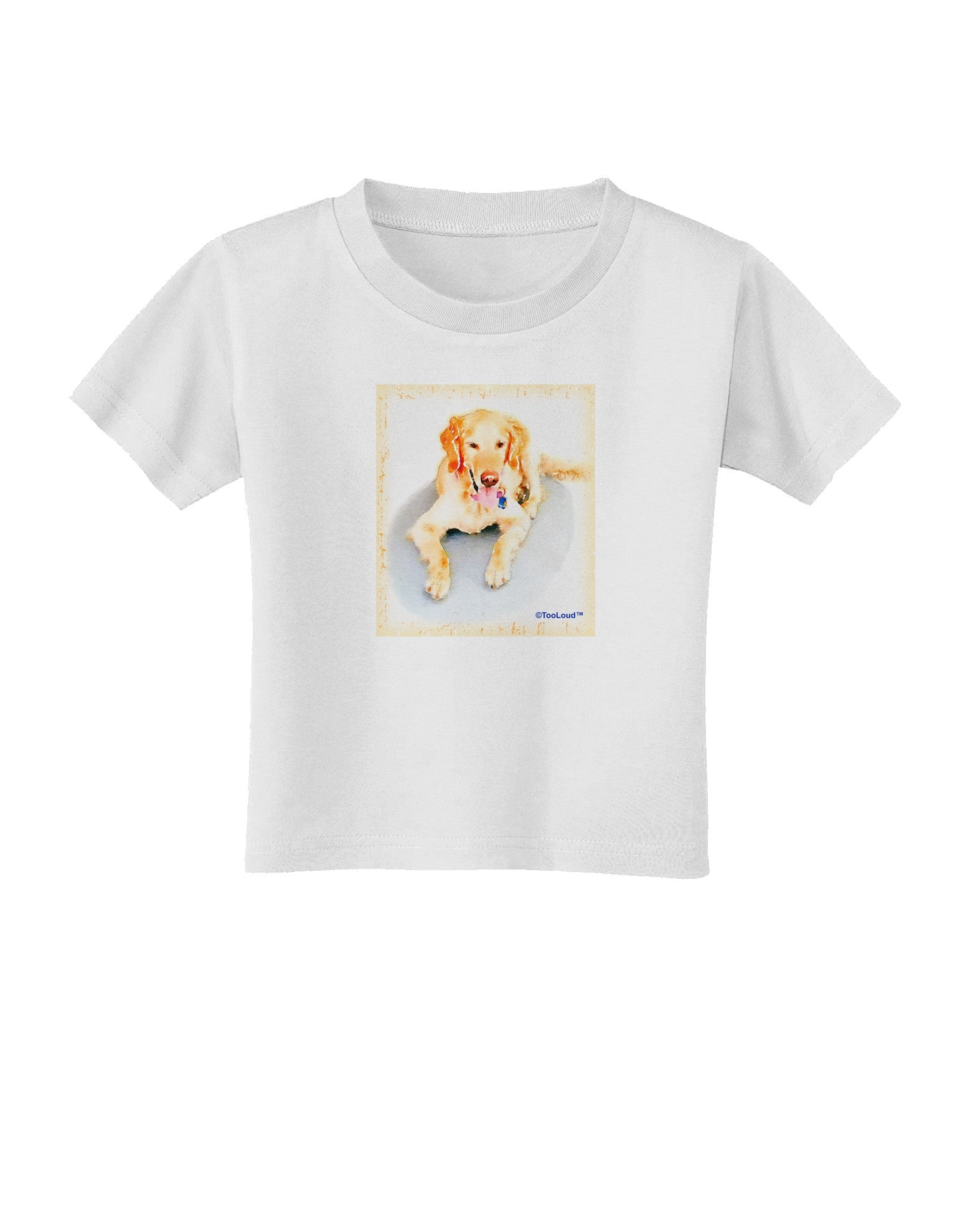 Laying Retriever Watercolor Toddler T-Shirt-Toddler T-Shirt-TooLoud-White-2T-Davson Sales