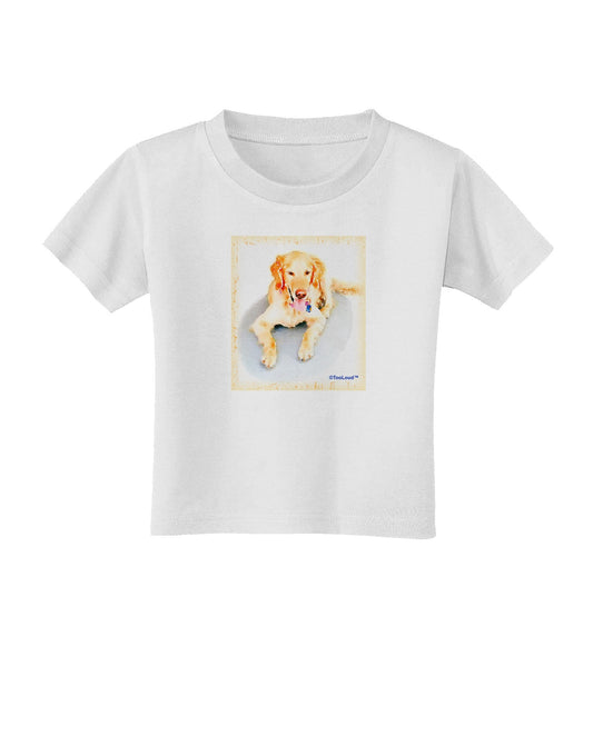 Laying Retriever Watercolor Toddler T-Shirt-Toddler T-Shirt-TooLoud-White-2T-Davson Sales