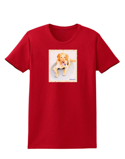 Laying Retriever Watercolor Womens Dark T-Shirt-TooLoud-Red-X-Small-Davson Sales