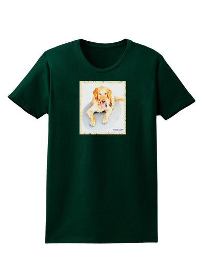 Laying Retriever Watercolor Womens Dark T-Shirt-TooLoud-Forest-Green-Small-Davson Sales