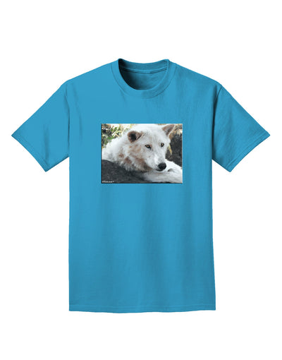 Laying White Wolf Adult Dark T-Shirt-Mens T-Shirt-TooLoud-Turquoise-Small-Davson Sales