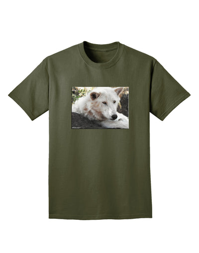 Laying White Wolf Adult Dark T-Shirt-Mens T-Shirt-TooLoud-Military-Green-Small-Davson Sales