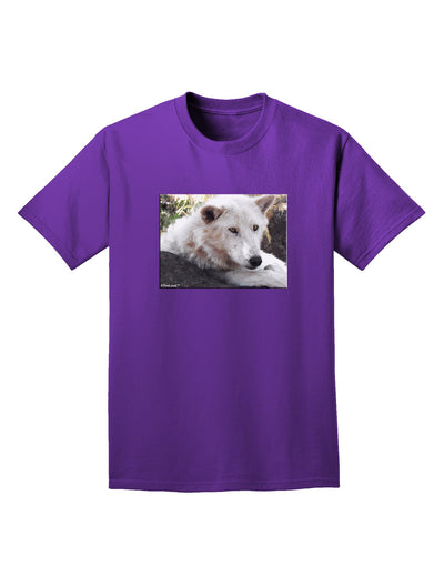 Laying White Wolf Adult Dark T-Shirt-Mens T-Shirt-TooLoud-Purple-Small-Davson Sales