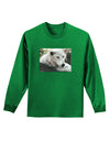 Laying White Wolf Adult Long Sleeve Dark T-Shirt-TooLoud-Kelly-Green-Small-Davson Sales