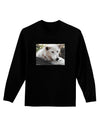 Laying White Wolf Adult Long Sleeve Dark T-Shirt-TooLoud-Black-Small-Davson Sales