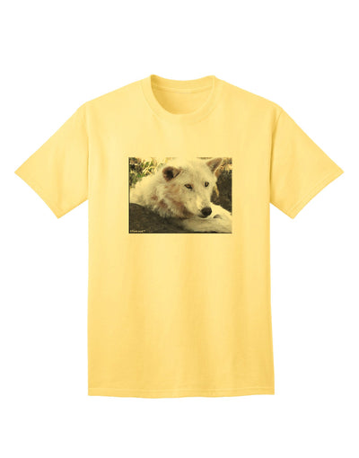 Laying White Wolf Adult T-Shirt-unisex t-shirt-TooLoud-Yellow-Small-Davson Sales