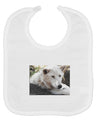 Laying White Wolf Baby Bib