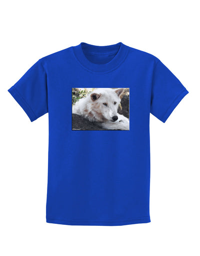 Laying White Wolf Childrens Dark T-Shirt-Childrens T-Shirt-TooLoud-Royal-Blue-X-Small-Davson Sales