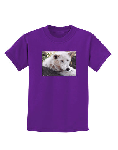 Laying White Wolf Childrens Dark T-Shirt-Childrens T-Shirt-TooLoud-Purple-X-Small-Davson Sales