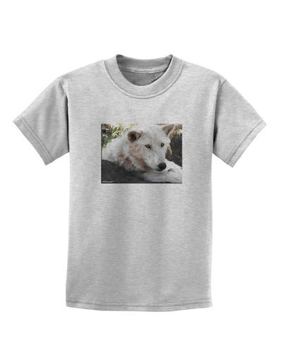 Laying White Wolf Childrens T-Shirt-Childrens T-Shirt-TooLoud-AshGray-X-Small-Davson Sales