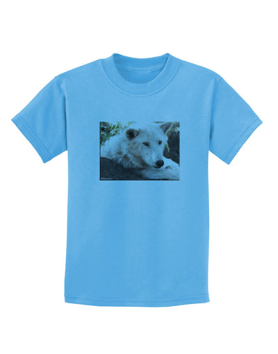 Laying White Wolf Childrens T-Shirt-Childrens T-Shirt-TooLoud-Aquatic-Blue-X-Small-Davson Sales