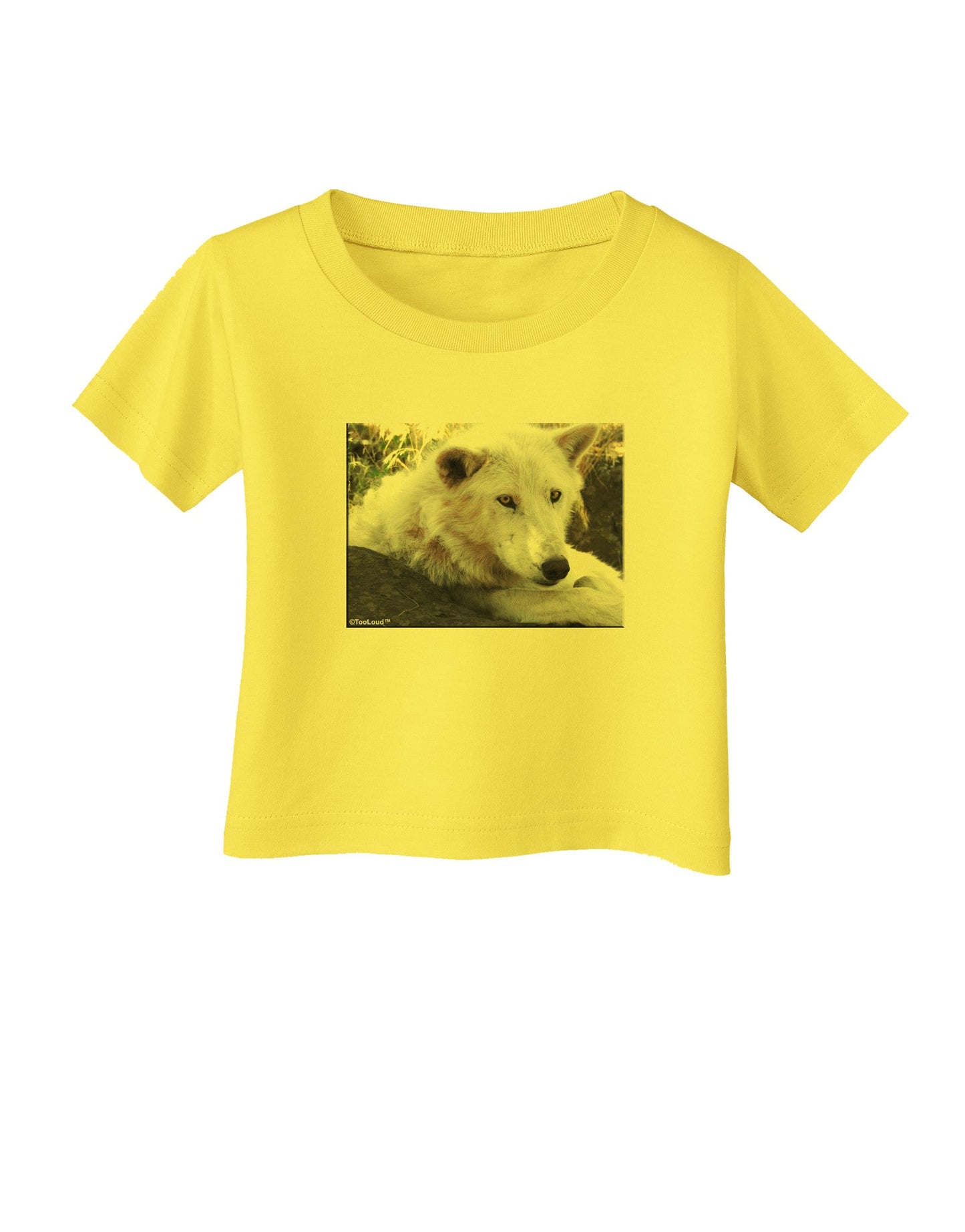 Laying White Wolf Infant T-Shirt-Infant T-Shirt-TooLoud-Yellow-06-Months-Davson Sales
