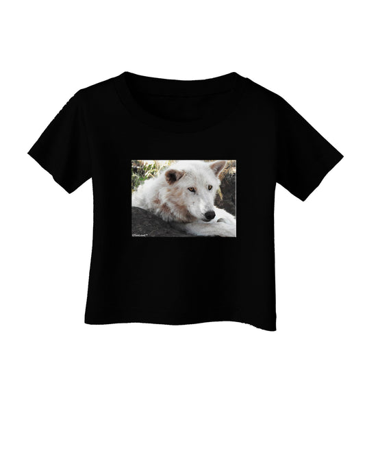 Laying White Wolf Infant T-Shirt Dark-Infant T-Shirt-TooLoud-Black-06-Months-Davson Sales