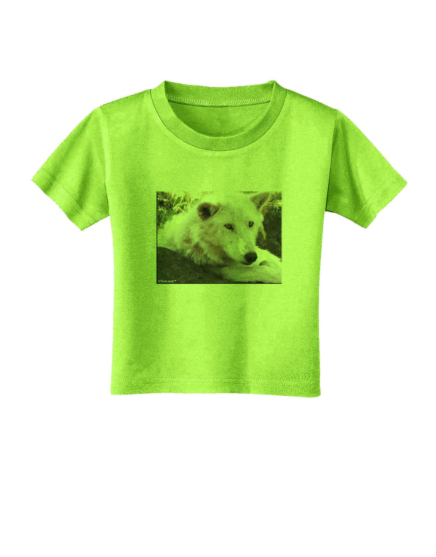 Laying White Wolf Toddler T-Shirt-Toddler T-Shirt-TooLoud-Lime-Green-2T-Davson Sales