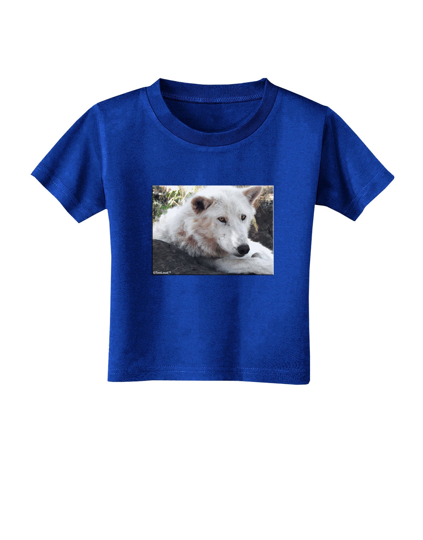 Laying White Wolf Toddler T-Shirt Dark-Toddler T-Shirt-TooLoud-Royal-Blue-2T-Davson Sales
