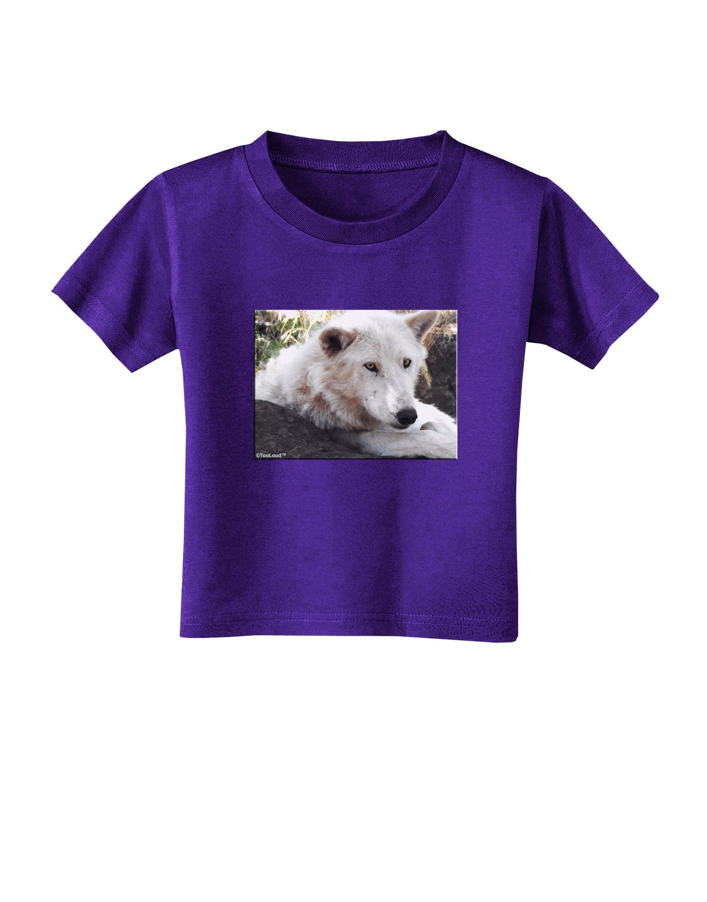 Laying White Wolf Toddler T-Shirt Dark-Toddler T-Shirt-TooLoud-Purple-2T-Davson Sales