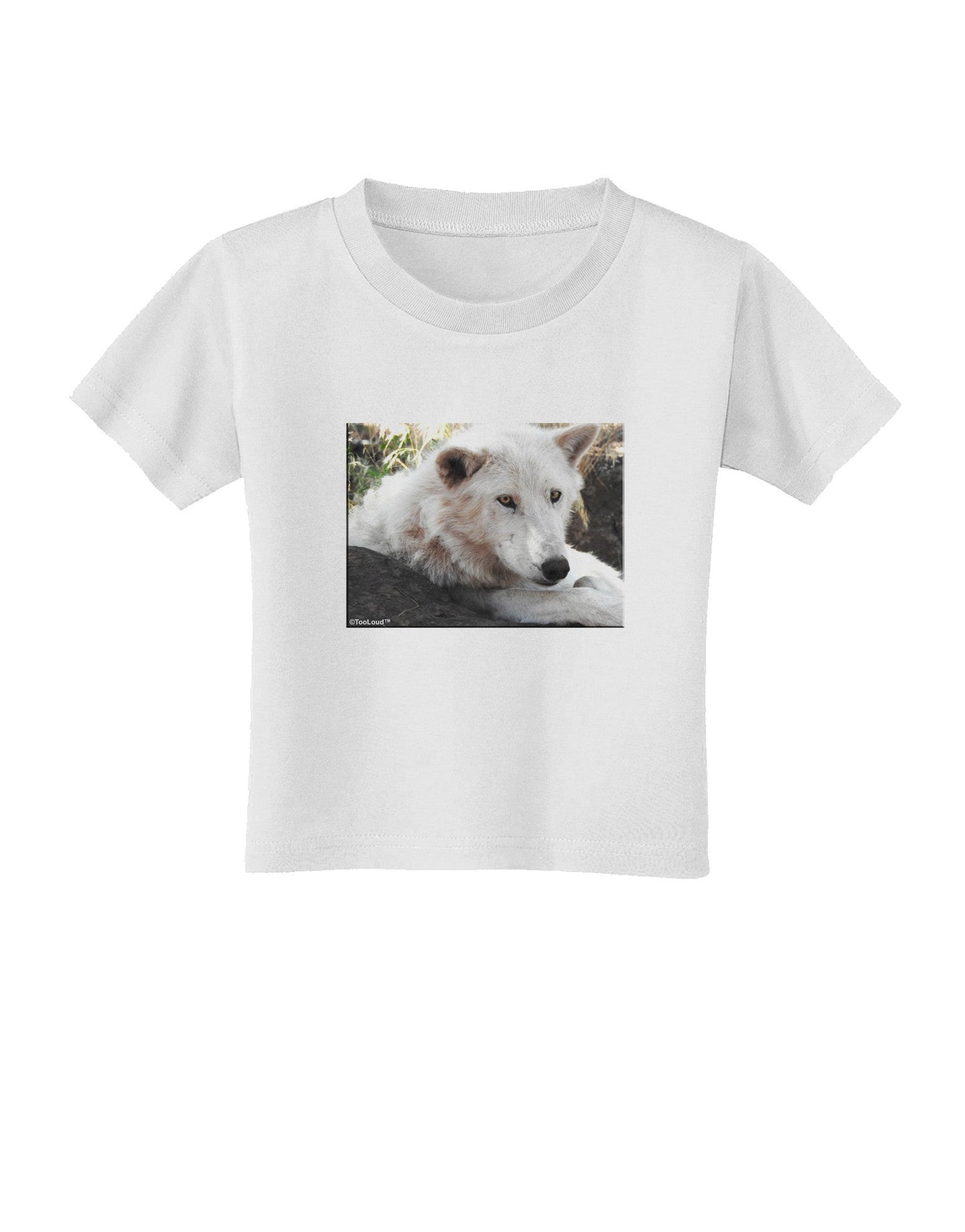 Laying White Wolf Toddler T-Shirt-Toddler T-Shirt-TooLoud-White-2T-Davson Sales