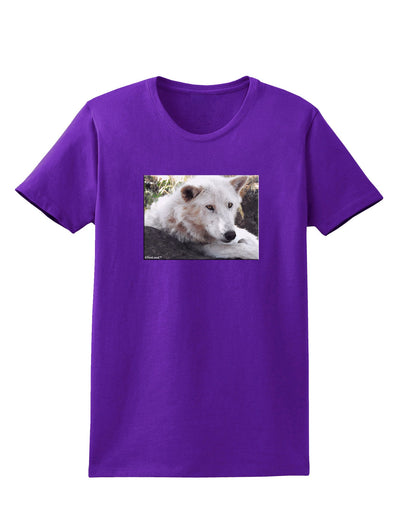 Laying White Wolf Womens Dark T-Shirt-Womens T-Shirt-TooLoud-Purple-X-Small-Davson Sales