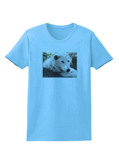 Laying White Wolf Womens T-Shirt-Womens T-Shirt-TooLoud-Aquatic-Blue-X-Small-Davson Sales