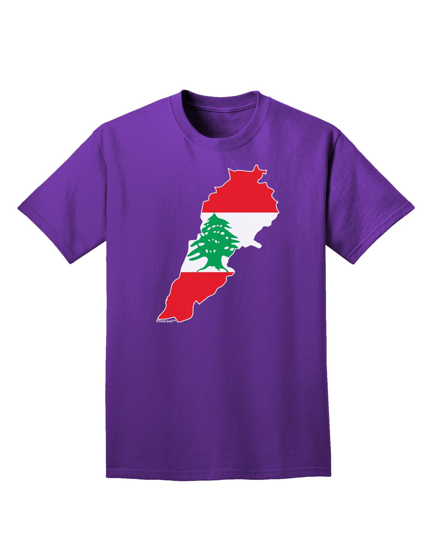 Lebanon Flag Silhouette Adult Dark T-Shirt-Mens T-Shirt-TooLoud-Purple-Small-Davson Sales