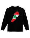 Lebanon Flag Silhouette Adult Long Sleeve Dark T-Shirt-TooLoud-Black-Small-Davson Sales