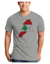 Lebanon Flag Silhouette Adult V-Neck T-shirt-Mens V-Neck T-Shirt-TooLoud-HeatherGray-Small-Davson Sales