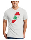 Lebanon Flag Silhouette Adult V-Neck T-shirt-Mens V-Neck T-Shirt-TooLoud-White-Small-Davson Sales