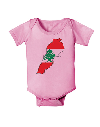 Lebanon Flag Silhouette Baby Romper Bodysuit-Baby Romper-TooLoud-Pink-06-Months-Davson Sales