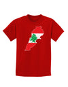 Lebanon Flag Silhouette Childrens Dark T-Shirt-Childrens T-Shirt-TooLoud-Red-X-Small-Davson Sales