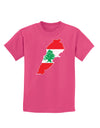 Lebanon Flag Silhouette Childrens Dark T-Shirt-Childrens T-Shirt-TooLoud-Sangria-X-Small-Davson Sales