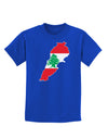 Lebanon Flag Silhouette Childrens Dark T-Shirt-Childrens T-Shirt-TooLoud-Royal-Blue-X-Small-Davson Sales